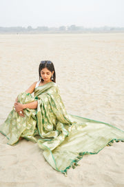 Pure Kora Tissue Handloom Banarasi Saree - The Handlooms