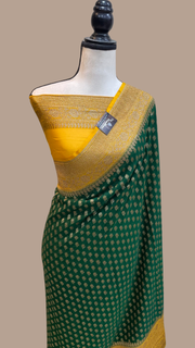 Pure Khaddi Georgette Banarasi Saree -  Antique zari - The Handlooms