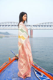 Moonga Georgette Handloom Banarasi Saree - Rangkat - The Handlooms