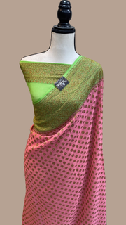 Pure Khaddi Georgette Banarasi Saree -  Antique zari - The Handlooms