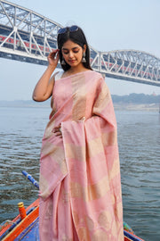 Pure Moonga Tissue Silk Banarasi Handloom Saree - The Handlooms