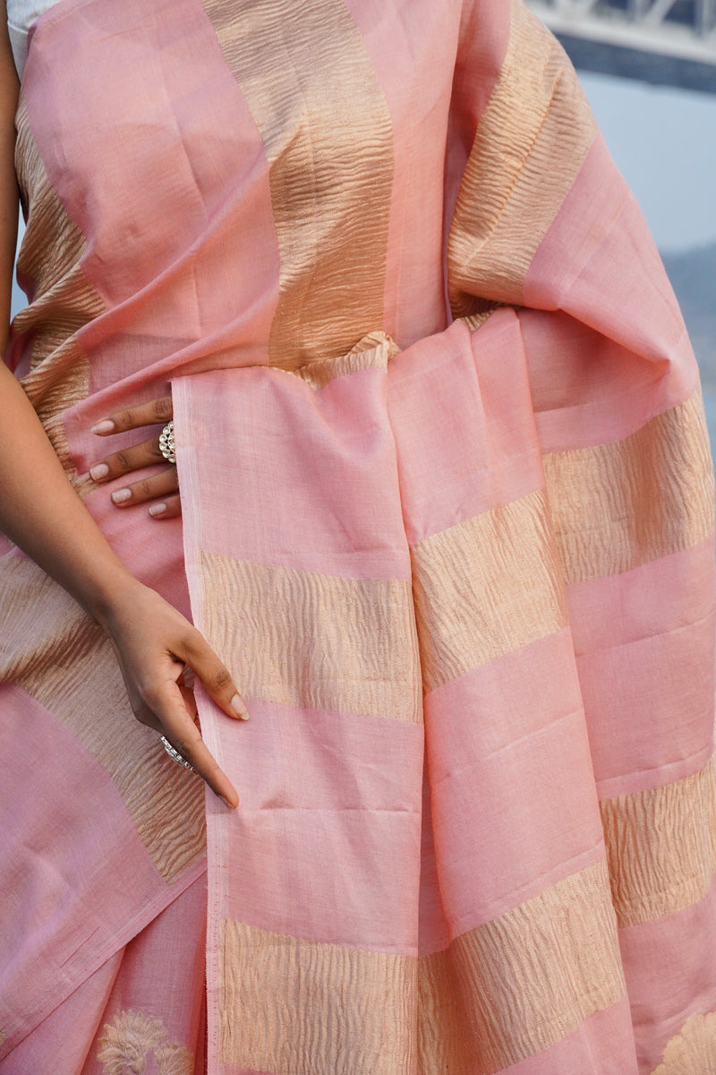 Pure Moonga Tissue Silk Banarasi Handloom Saree - The Handlooms