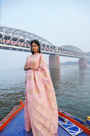 Pure Moonga Tissue Silk Banarasi Handloom Saree - The Handlooms