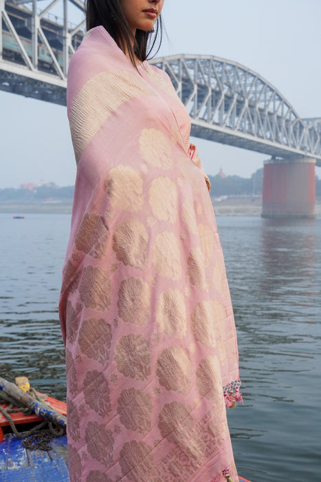 Pure Moonga Tissue Silk Banarasi Handloom Saree