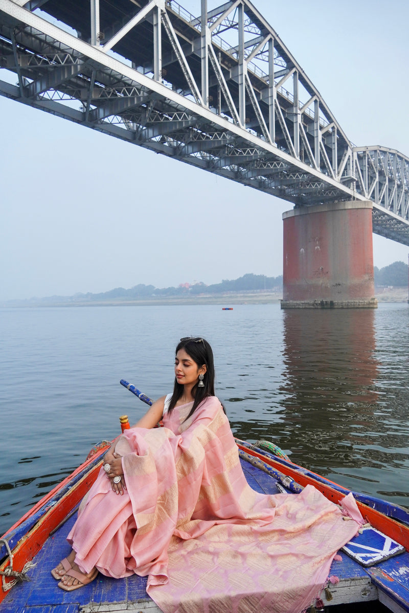 Pure Moonga Tissue Silk Banarasi Handloom Saree - The Handlooms