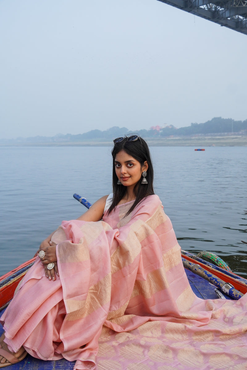 Pure Moonga Tissue Silk Banarasi Handloom Saree - The Handlooms