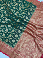 Pure Khaddi Georgette Banarasi Saree -  Antique zari - The Handlooms
