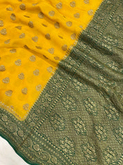 Pure Khaddi Georgette Banarasi Saree -  Antique zari - The Handlooms