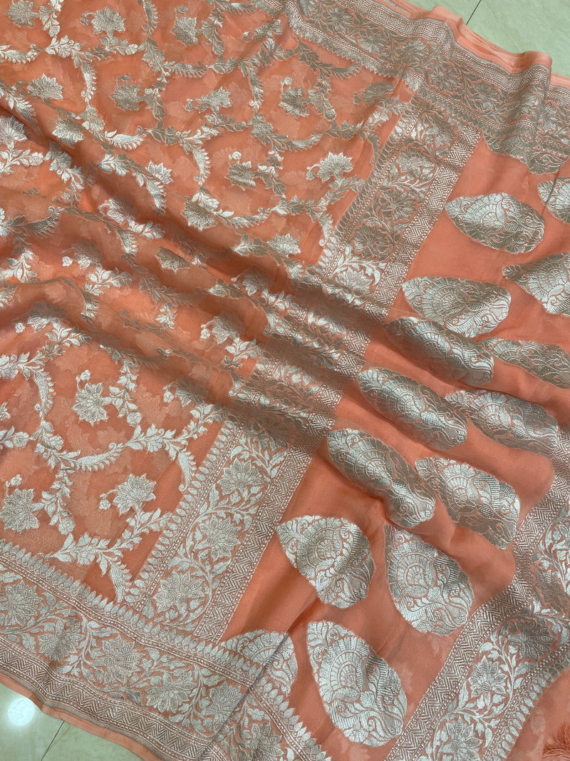 Pure Khaddi Georgette Banarasi Saree - The Handlooms