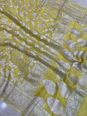 Pure Khaddi Georgette Banarasi Saree - The Handlooms