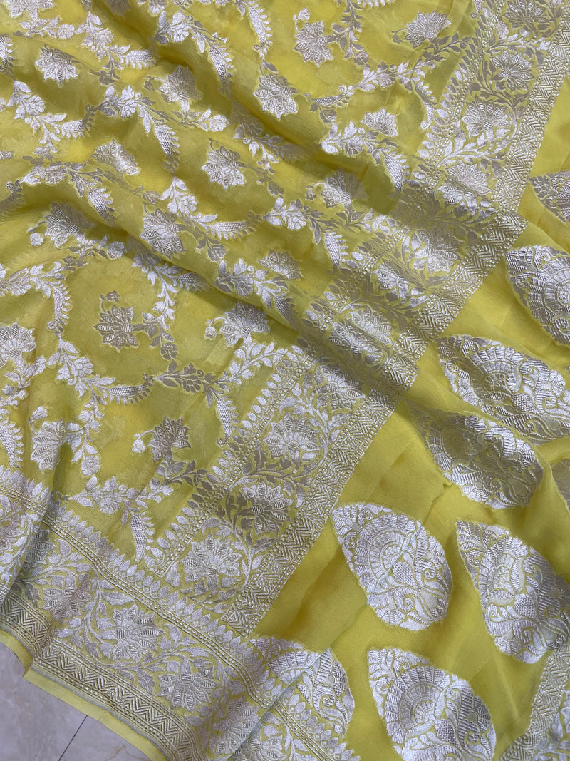 Pure Khaddi Georgette Banarasi Saree - The Handlooms