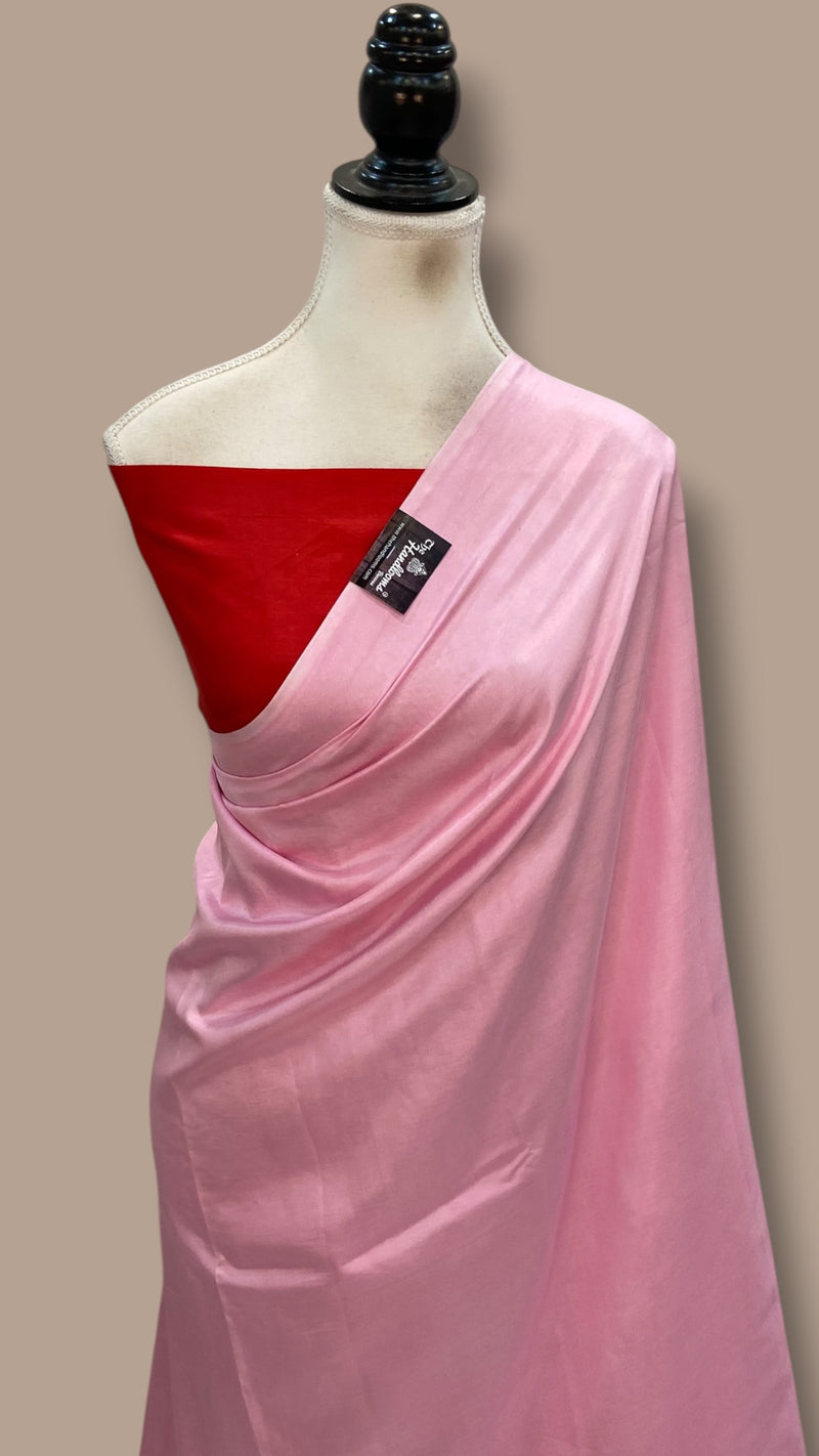 Pure Katan Silk Handloom Banarasi Saree-Plain