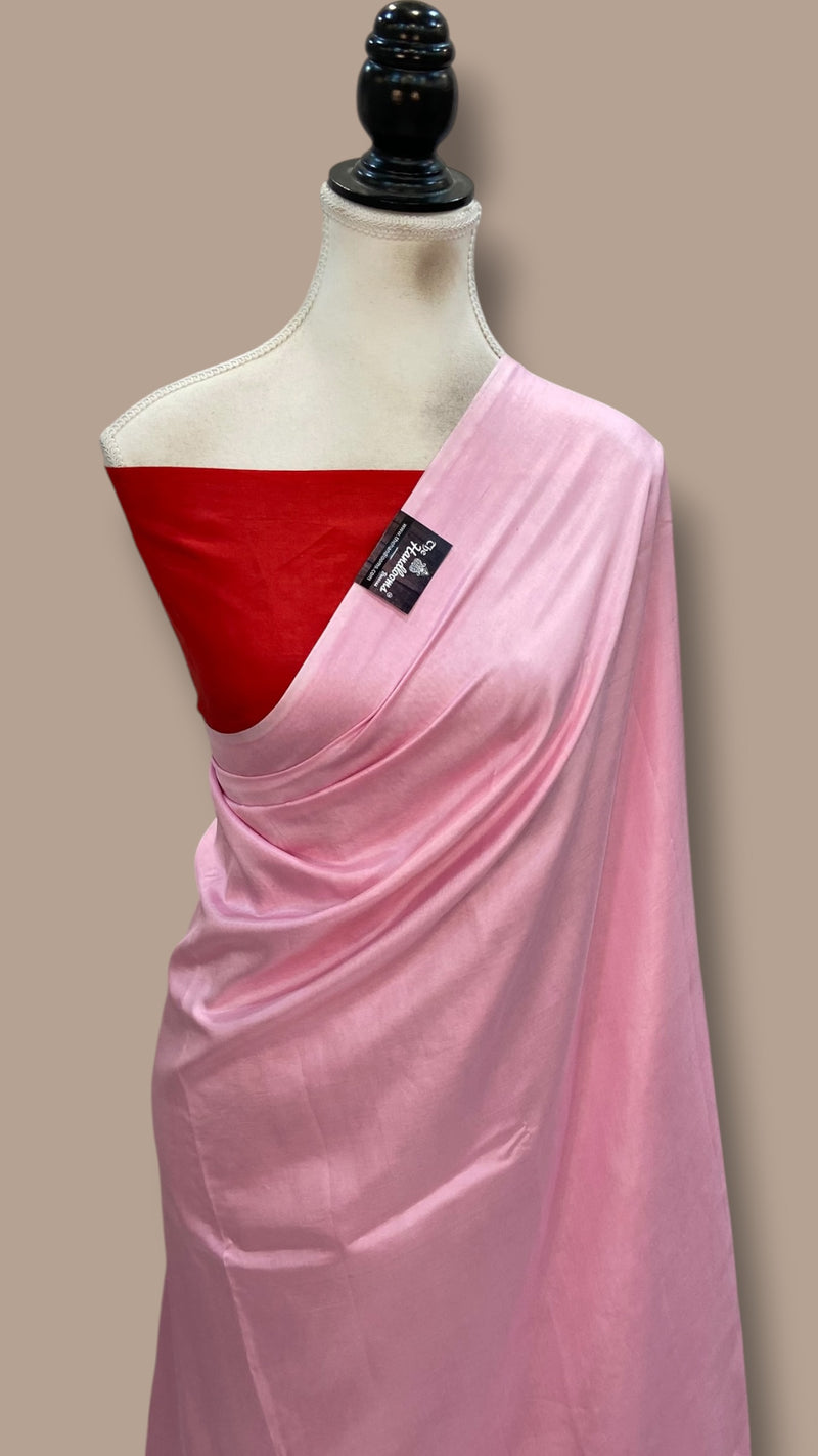 Pure Katan Silk Handloom Banarasi Saree-Plain