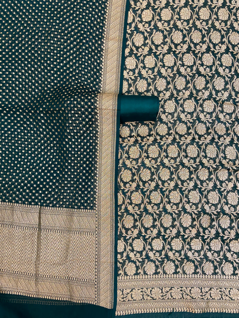 Pure Khaddi Georgette Handlooms Banarasi Dress material - The Handlooms