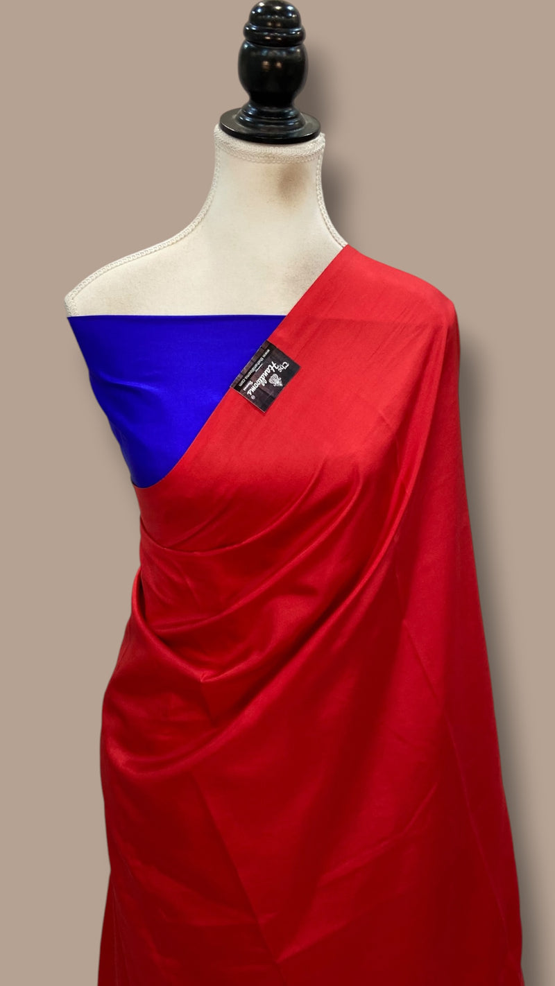 Pure Katan Silk Handloom Banarasi Saree-Plain