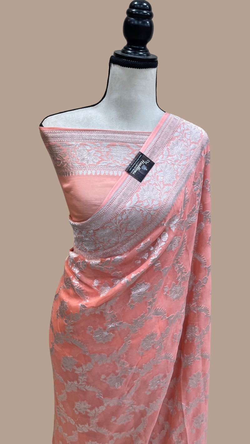 Pure Khaddi Georgette Banarasi Saree - The Handlooms