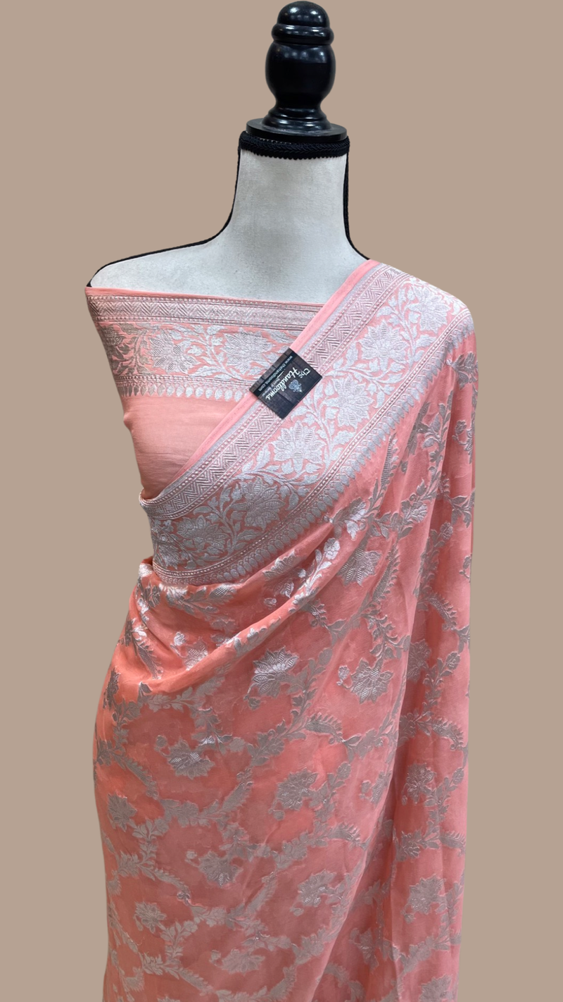 Pure Khaddi Georgette Banarasi Saree - The Handlooms