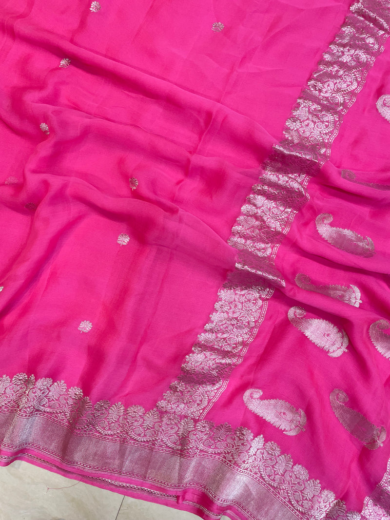 Pure Georgette Banarasi Handloom Saree - The Handlooms