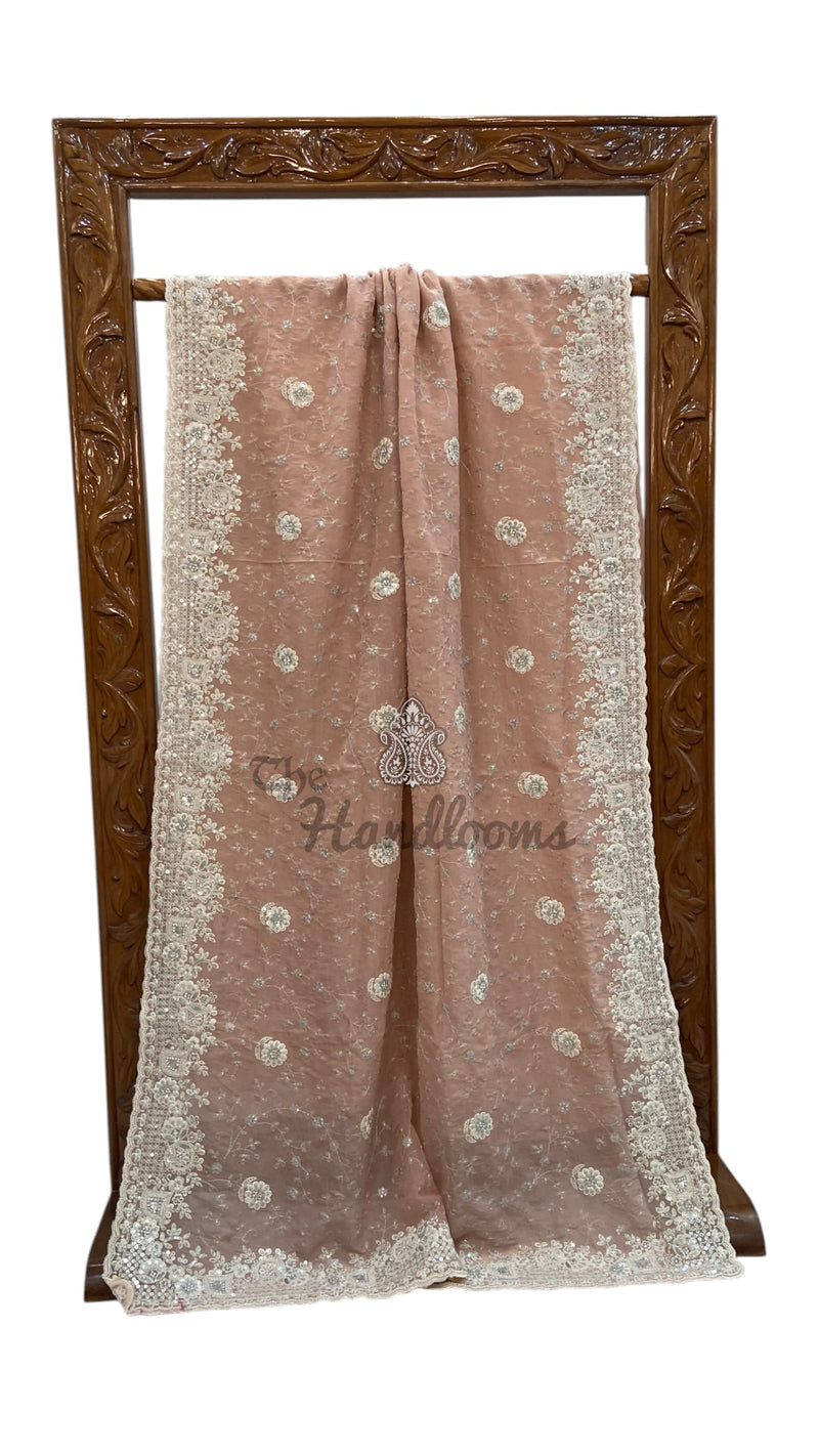 Pure Tissue Silk Handloom Banarasi Saree - Handwork - The Handlooms