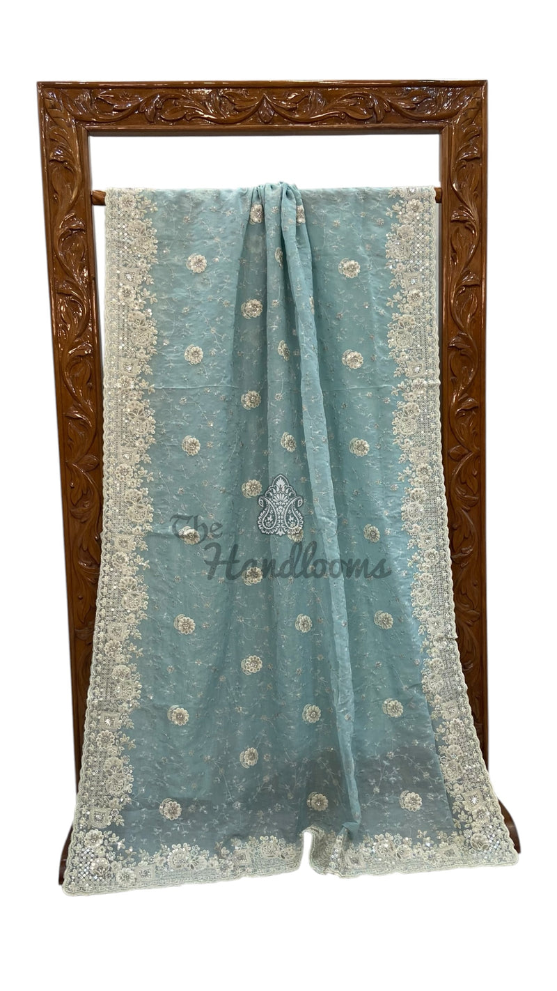 Pure Tissue Silk Handloom Banarasi Saree - Handwork - The Handlooms