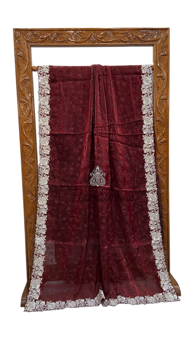 Pure Tissue Silk Handloom Banarasi Saree - Handwork - The Handlooms