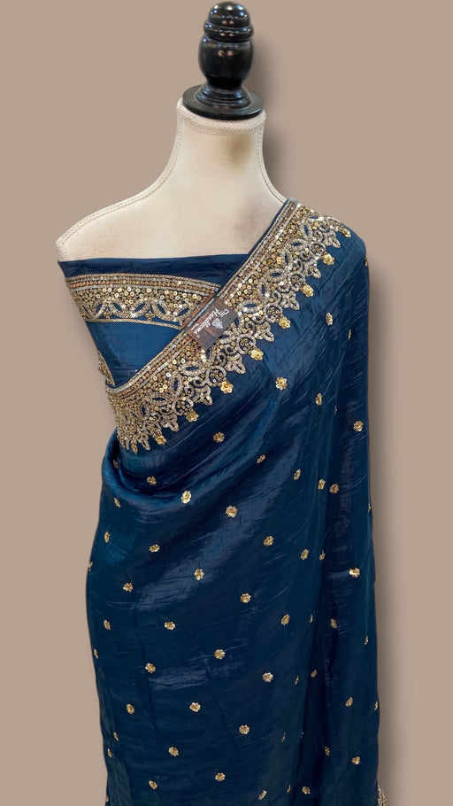 Pure Tissue Silk Handloom Banarasi Saree - Handwor - The Handlooms