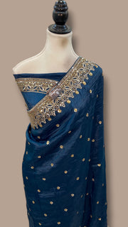 Pure Tissue Silk Handloom Banarasi Saree - Handwor - The Handlooms
