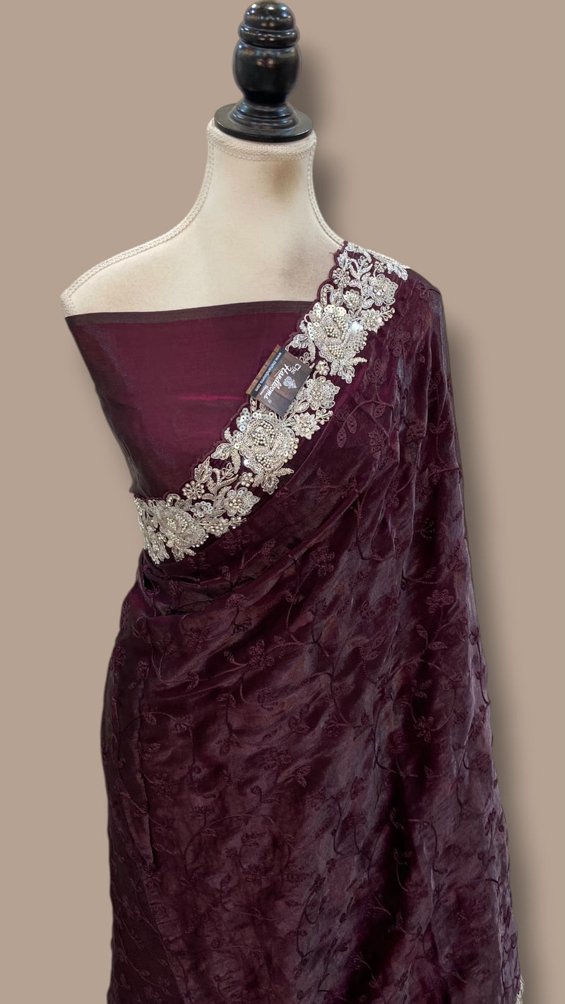 Pure Tissue Silk Handloom Banarasi Saree - Handwork - The Handlooms