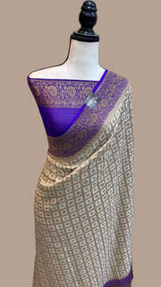 Pure Khaddi Georgette Banarasi Saree -  Antique zari - The Handlooms
