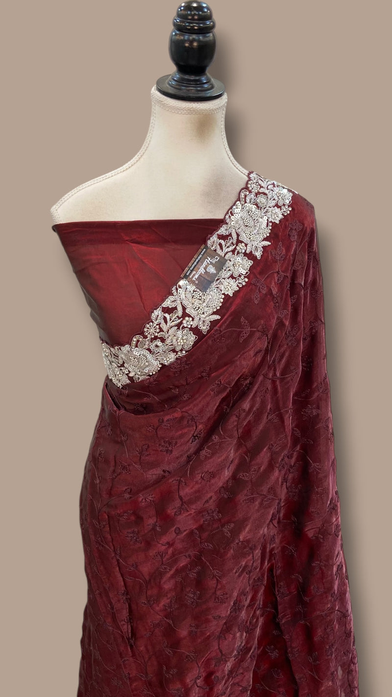 Pure Tissue Silk Handloom Banarasi Saree - Handwork - The Handlooms