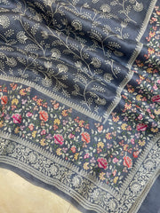 Pure organza Chikankari Handloom Banarasi Saree - The Handlooms