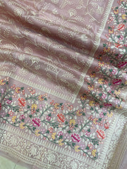 Pure organza Chikankari Handloom Banarasi Saree - The Handlooms