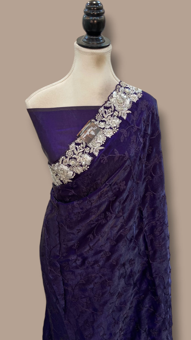 Pure Tissue Silk Handloom Banarasi Saree - Handwork - The Handlooms