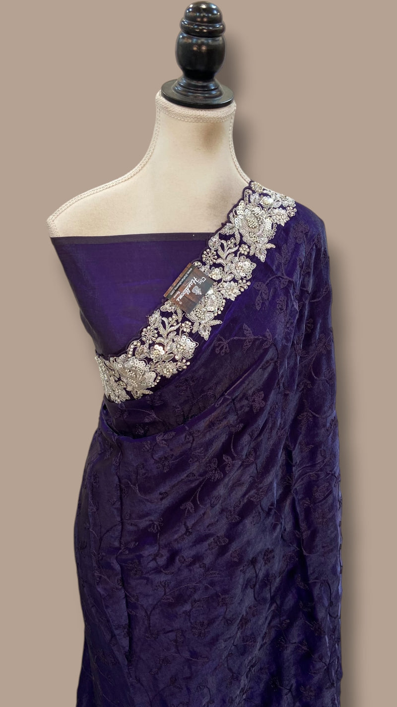 Pure Tissue Silk Handloom Banarasi Saree - Handwork - The Handlooms