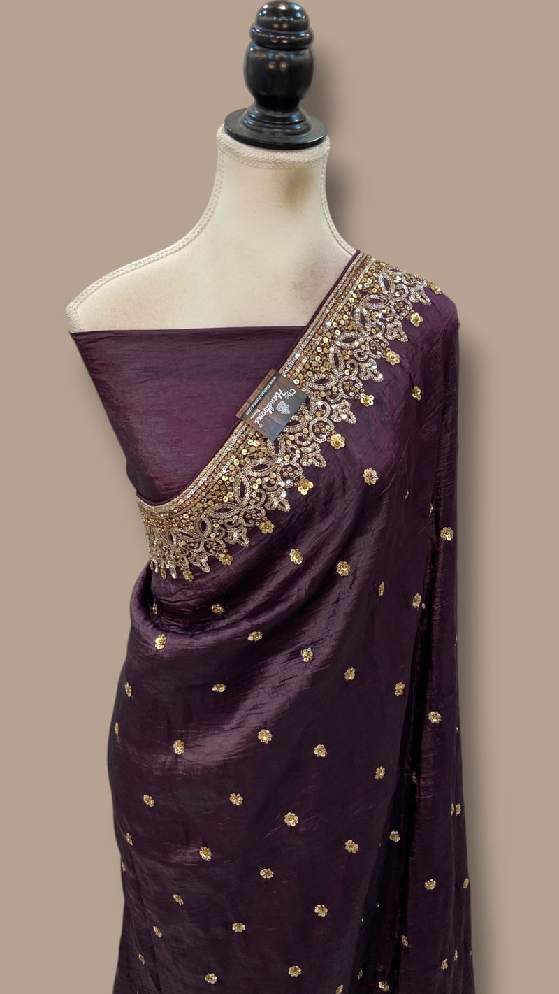 Pure Tissue Silk Handloom Banarasi Saree - Handwork - The Handlooms