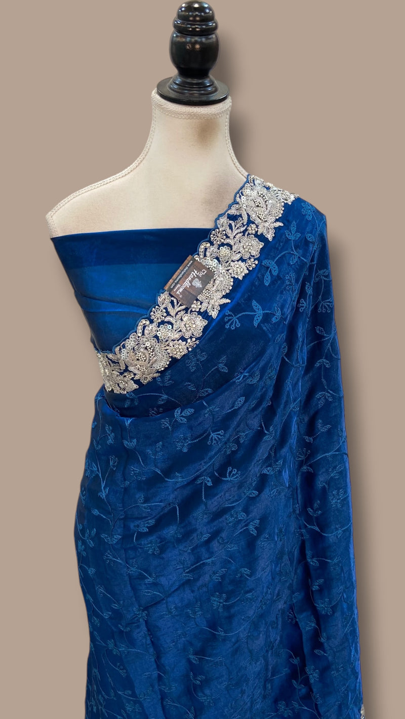 Pure Tissue Silk Handloom Banarasi Saree - Handwork - The Handlooms