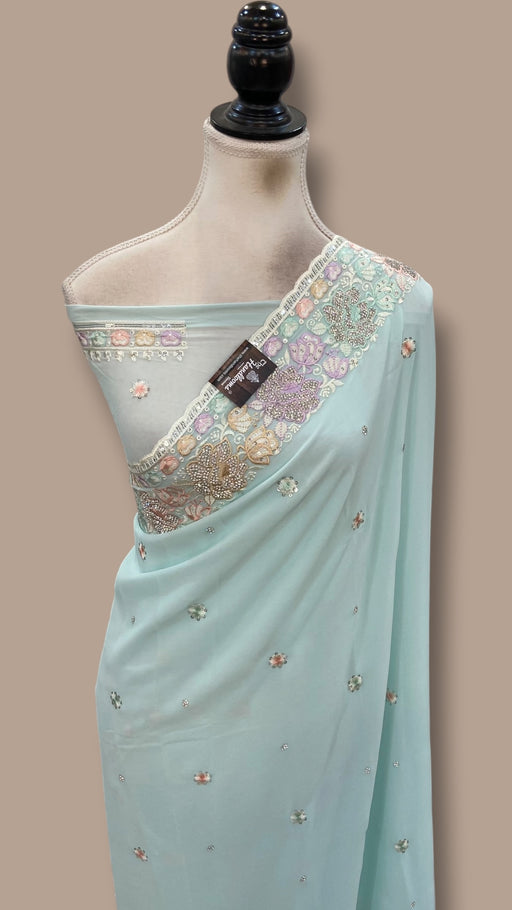 Pure Viscose Georgette Handloom Banarasi Saree - Handwork - The Handlooms