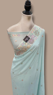 Pure Viscose Georgette Handloom Banarasi Saree - Handwork - The Handlooms