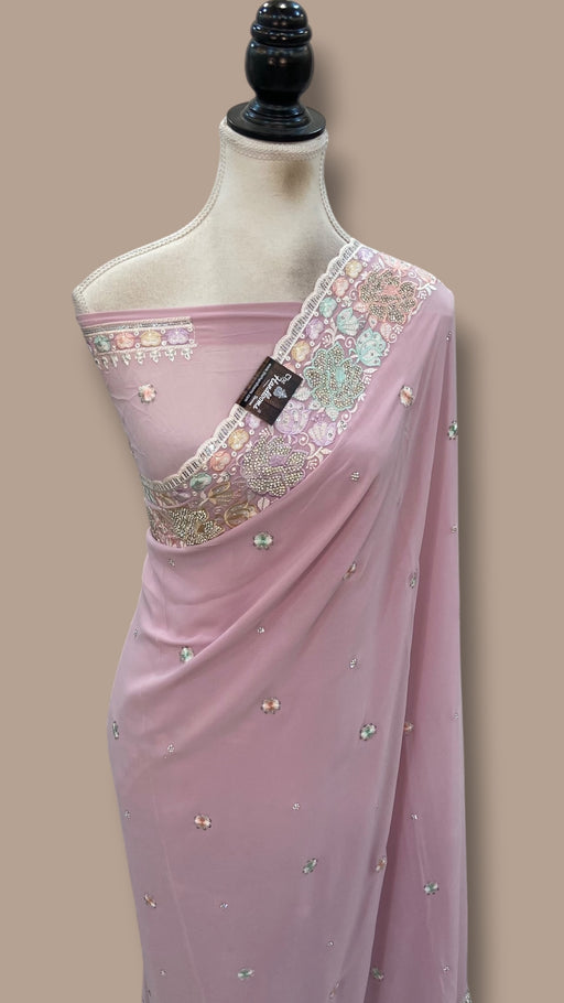Pure Viscose Georgette Handloom Banarasi Saree - Handwork - The Handlooms
