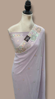 Pure Viscose Georgette Handloom Banarasi Saree - Handwork - The Handlooms