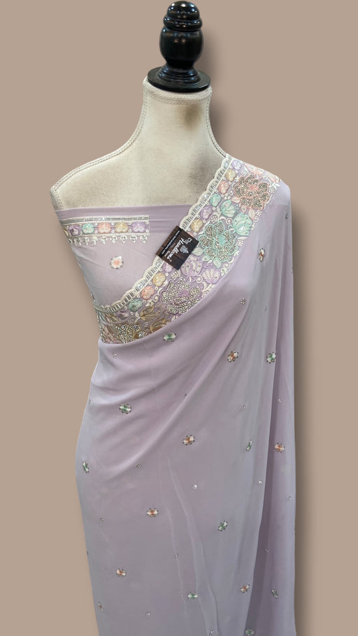 Pure Viscose Georgette Handloom Banarasi Saree - Handwork - The Handlooms