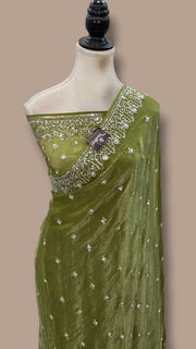 Pure Tissue Silk Handloom Banarasi Saree - Handwork - The Handlooms