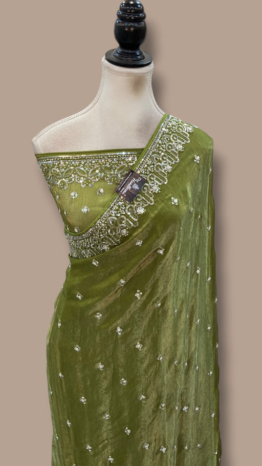 Pure Tissue Silk Handloom Banarasi Saree - Handwork - The Handlooms