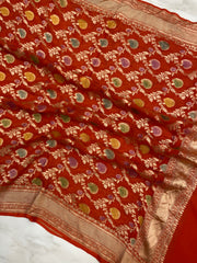 Khaddi Georgette Handloom Banarasi Dupatta - The Handlooms