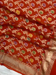 Khaddi Georgette Handloom Banarasi Dupatta - The Handlooms