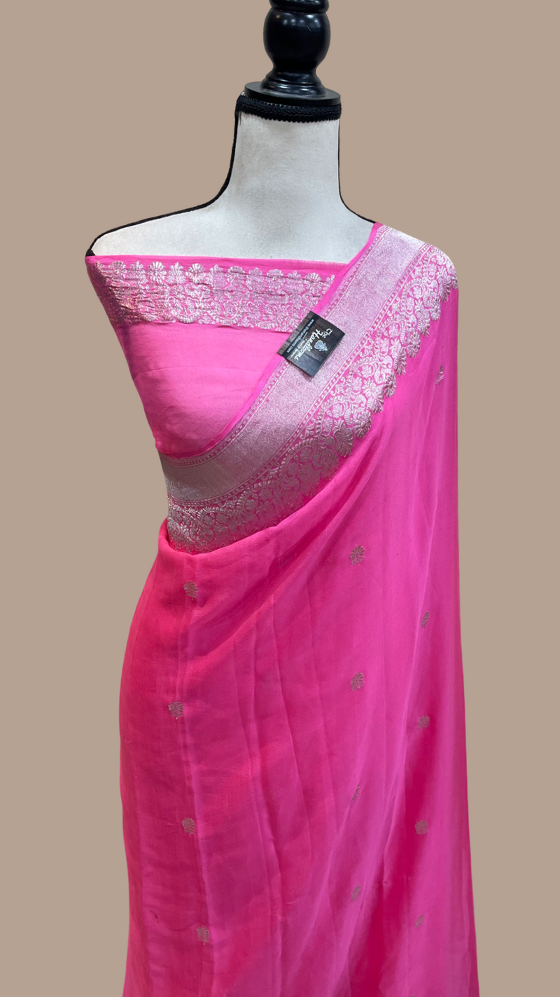 Pure Georgette Banarasi Handloom Saree - The Handlooms