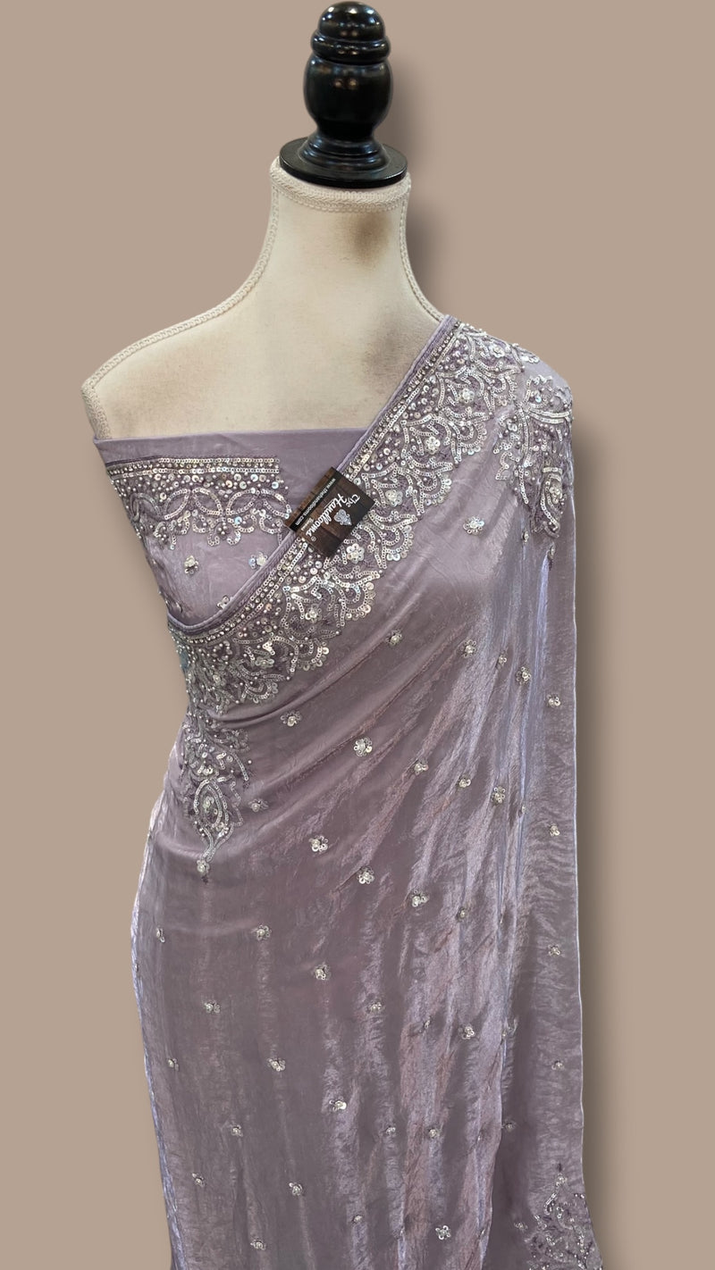 Pure Tissue Silk Handloom Banarasi Saree - Handwork - The Handlooms