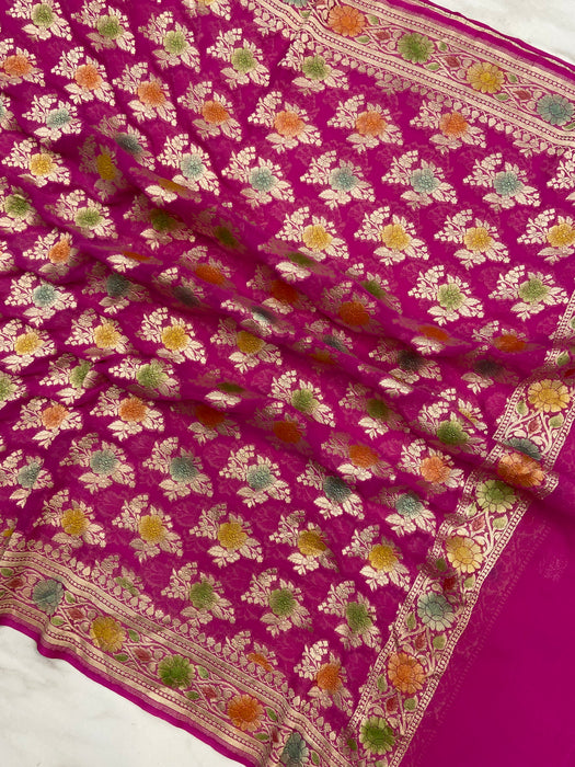 Khaddi Georgette Handloom Banarasi Dupatta