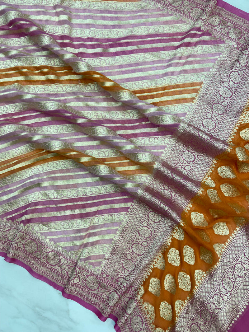 Khaddi Georgette Handloom Banarasi Dupatta - The Handlooms