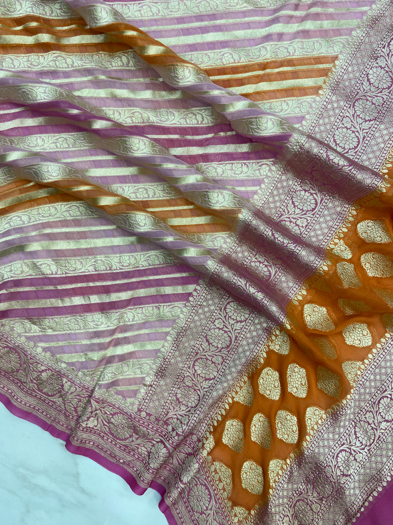 Khaddi Georgette Handloom Banarasi Dupatta - The Handlooms